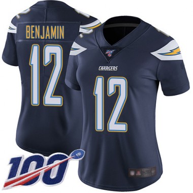 Los Angeles Chargers NFL Football Travis Benjamin Navy Blue Jersey Women Limited #12 Home 100th Season Vapor Untouchable->los angeles chargers->NFL Jersey